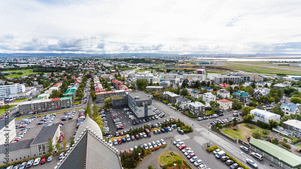 aerial view of Eiriksgata street in Reykjavi