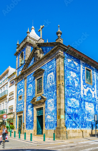 Colourful chapel of souls in Porto, Portugal. photo