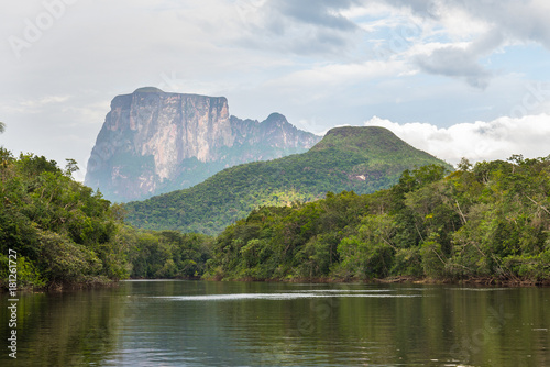 View of Uripica and Autana mounts, in Amazonas state, in southern Venezuela