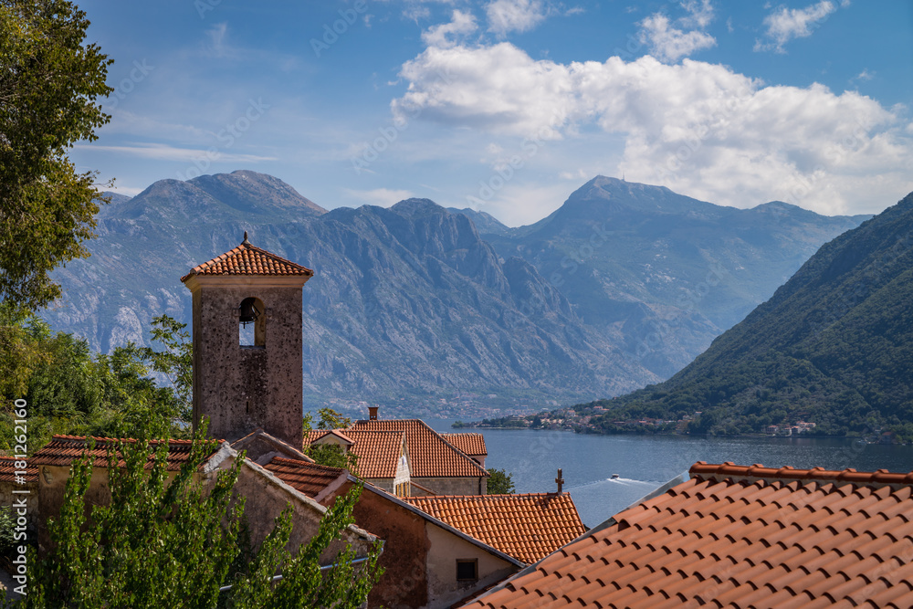 Seascape, Monastery on the island in Perast, Montenegro