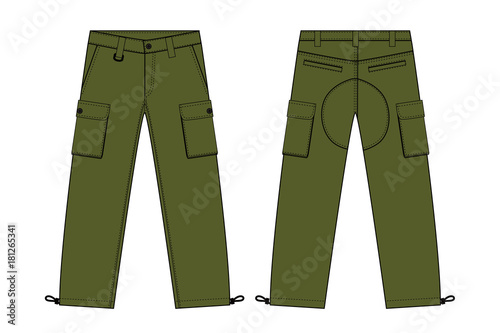 Illustration of men's cargo pants(kahki) photo