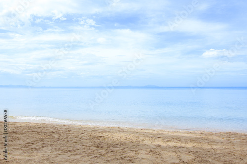 Beautiful tropical seascape with sea horizon and blue sky, natural background.