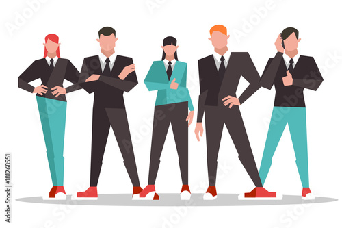 businessman. business. people. crowd. flat vector illustration