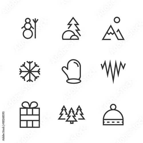 9 xmas line icon