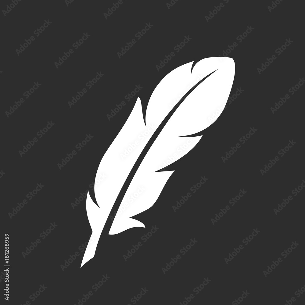 White feather vector silhouette White feather vector silhouette
