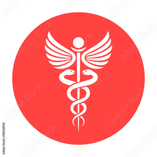 Red round medicine vector symbol