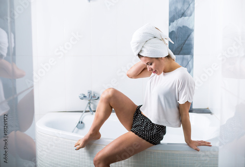 Woman in the bathroom