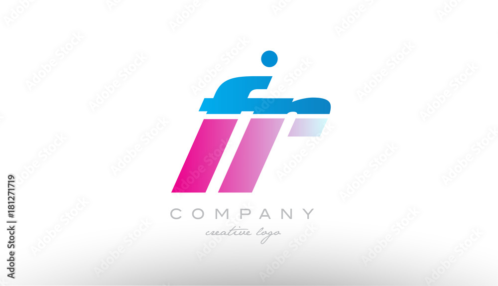 fr f r alphabet letter combination pink blue bold logo icon design fr f r alphabet letter combination pink blue bold logo icon design
