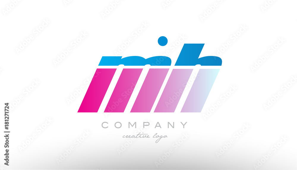 mh m h alphabet letter combination pink blue bold logo icon design mh m h alphabet letter combination pink blue bold logo icon design