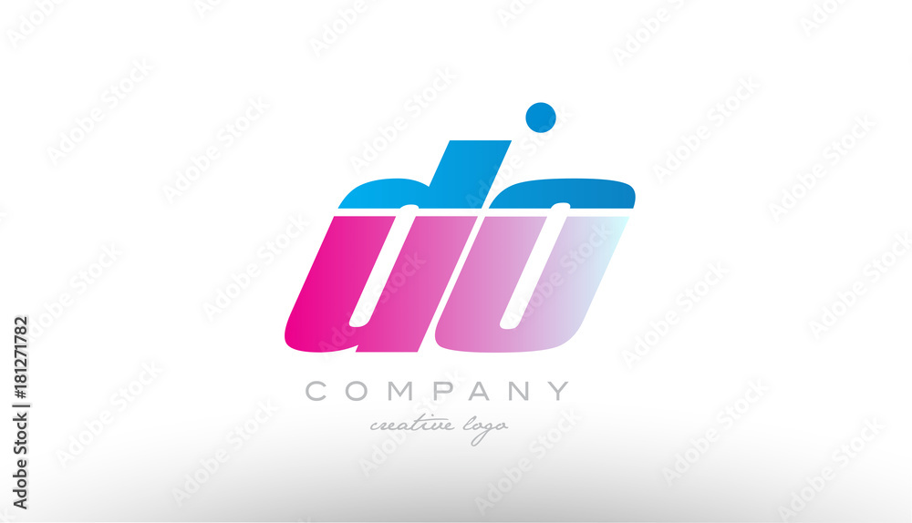do d o alphabet letter combination pink blue bold logo icon design do d o alphabet letter combination pink blue bold logo icon design