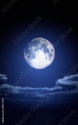 full moon in night ocean