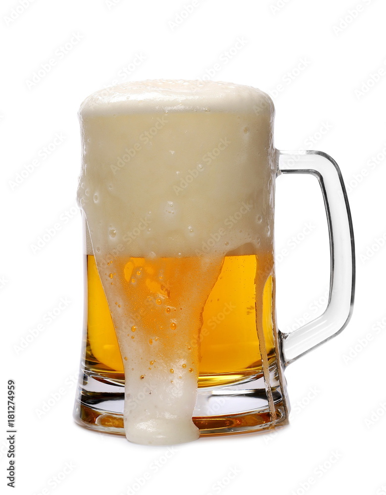 Cold beer in glass isolated on white background Cold beer in glass isolated on white background