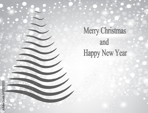 Christmas card with abstract tree, vector
