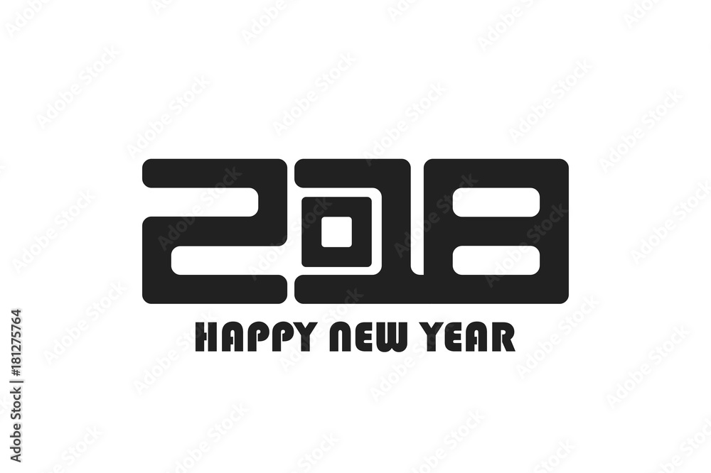 Plakat Happy New Year 2018 sign concept. Vector illustration