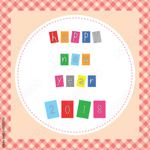 Happy new year 2018 greeting card