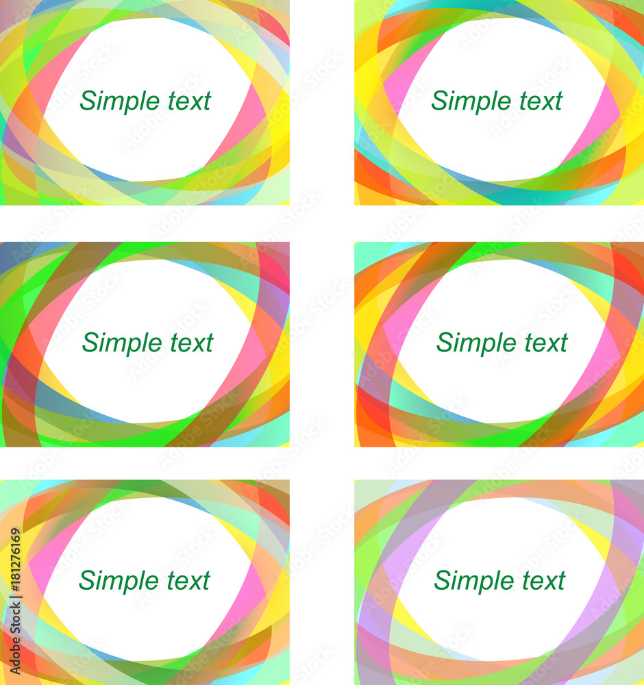 Set of abstract vector colored frames