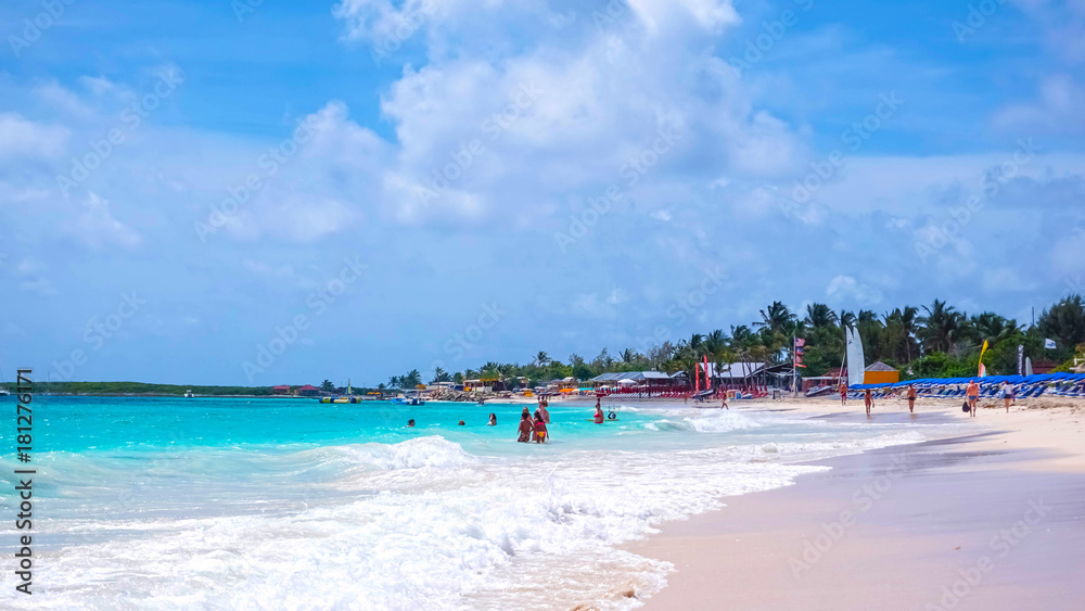 Scenery from Saint Martin's Beach in Caribbean
