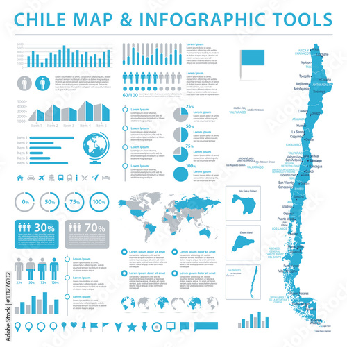 Chile Map - Info Graphic Vector Illustration