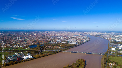 Vue aérienne de Bordeaux en Gironde