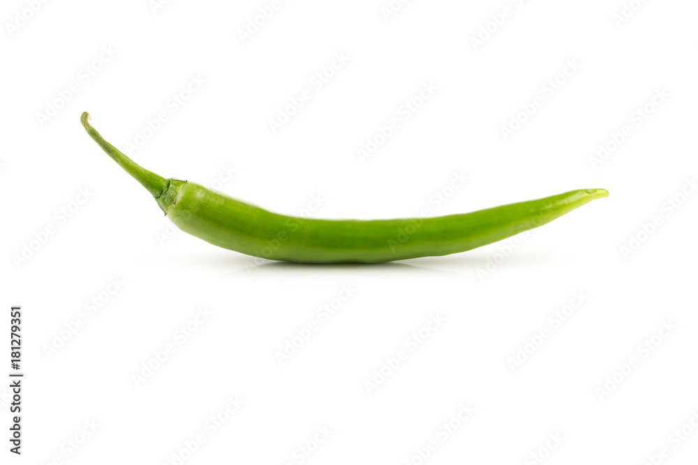 fresh green chili on white background fresh green chili on white background