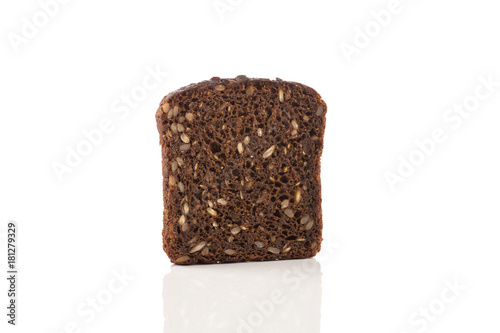 Black bread slice isolated