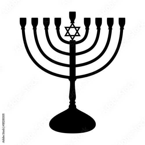 Menorah - icon of candelabrum. Vector.