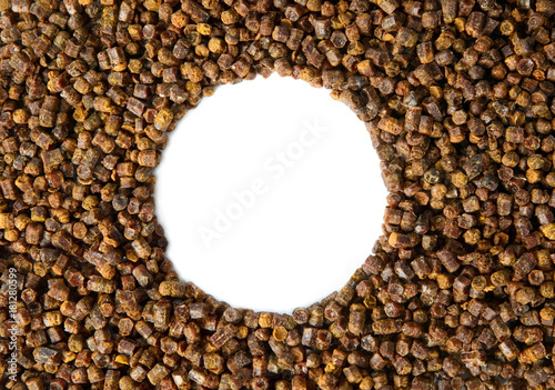 Propolis granules, bee product, frame composition photo
