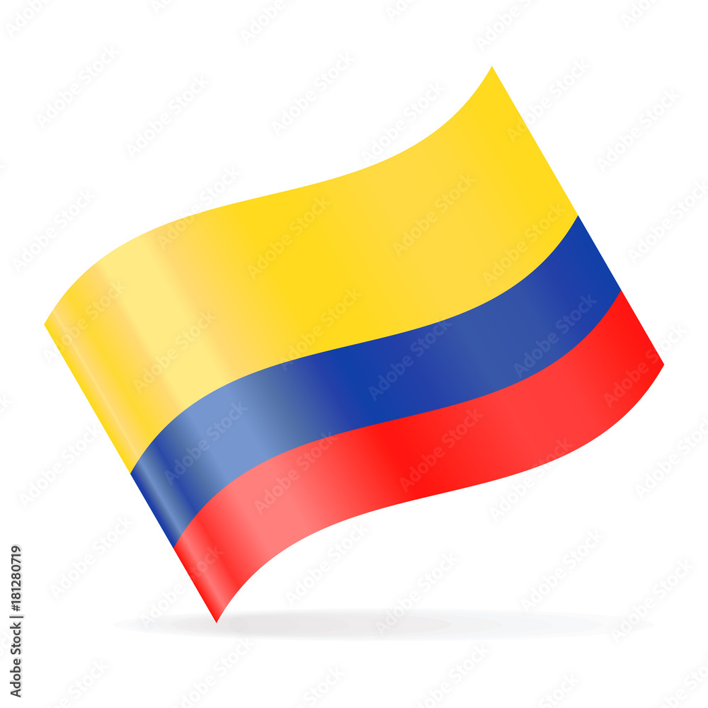 Naklejka premium Colombia Flag Vector Waving Icon