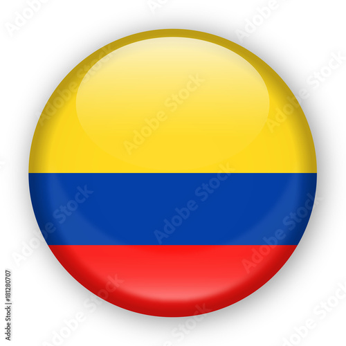 Colombia Flag Vector Round Icon