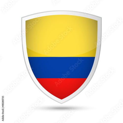 Free Download Colombia Flag Vector Shield Icon - GFXLoad