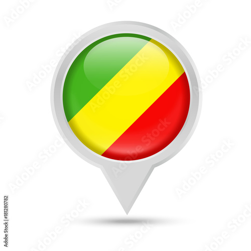Free Download Congo Flag Round Pin Vector Icon - GFXLoad