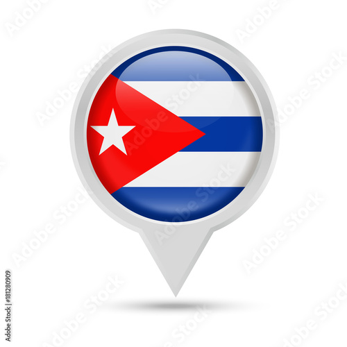 Free Download Cuba Flag Round Pin Vector Icon - GFXLoad