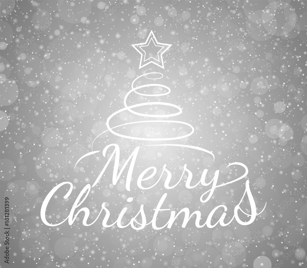 Merry Christmas - card with icons and wishes. Vector.