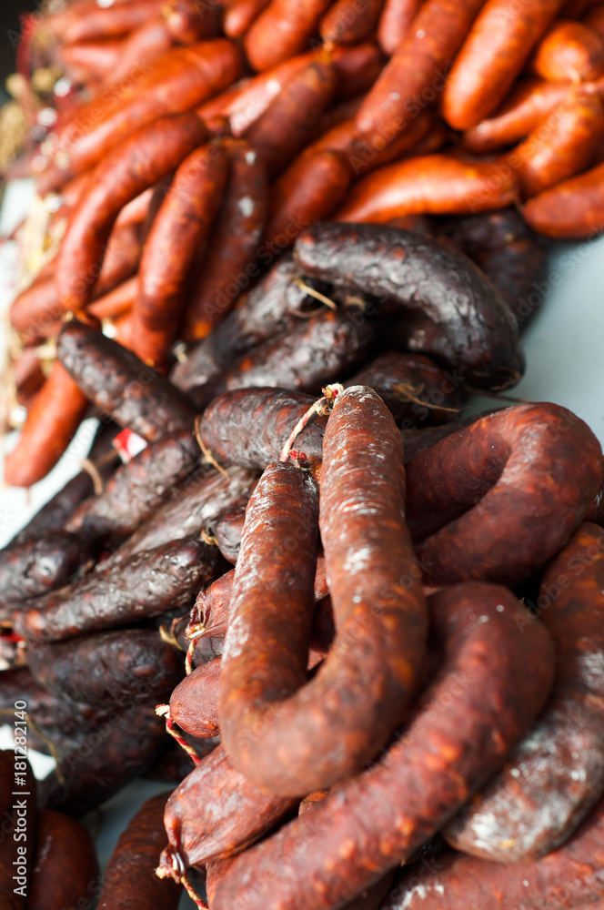 Fototapeta premium Spanish Chorizo at market