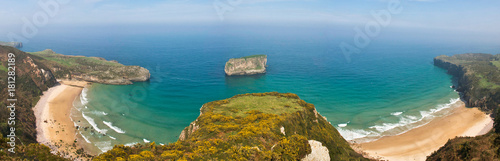 Panorama of beach in Asturias