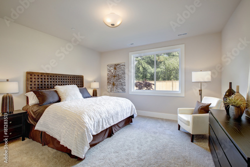 Master bedroom interior with king size bed