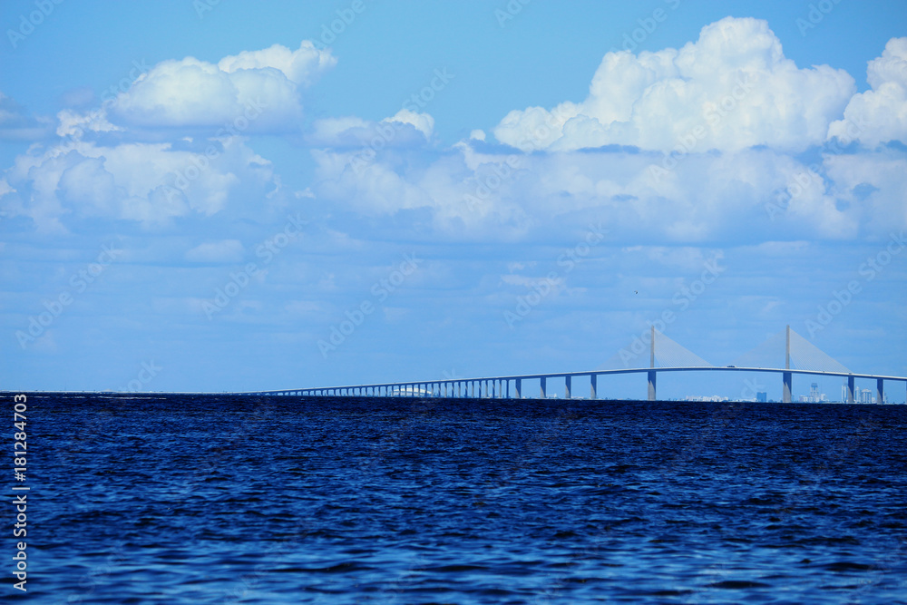 Half of the Florida Sunshine Skway Bridge over Tampa Bay Half of the Florida Sunshine Skway Bridge over Tampa Bay