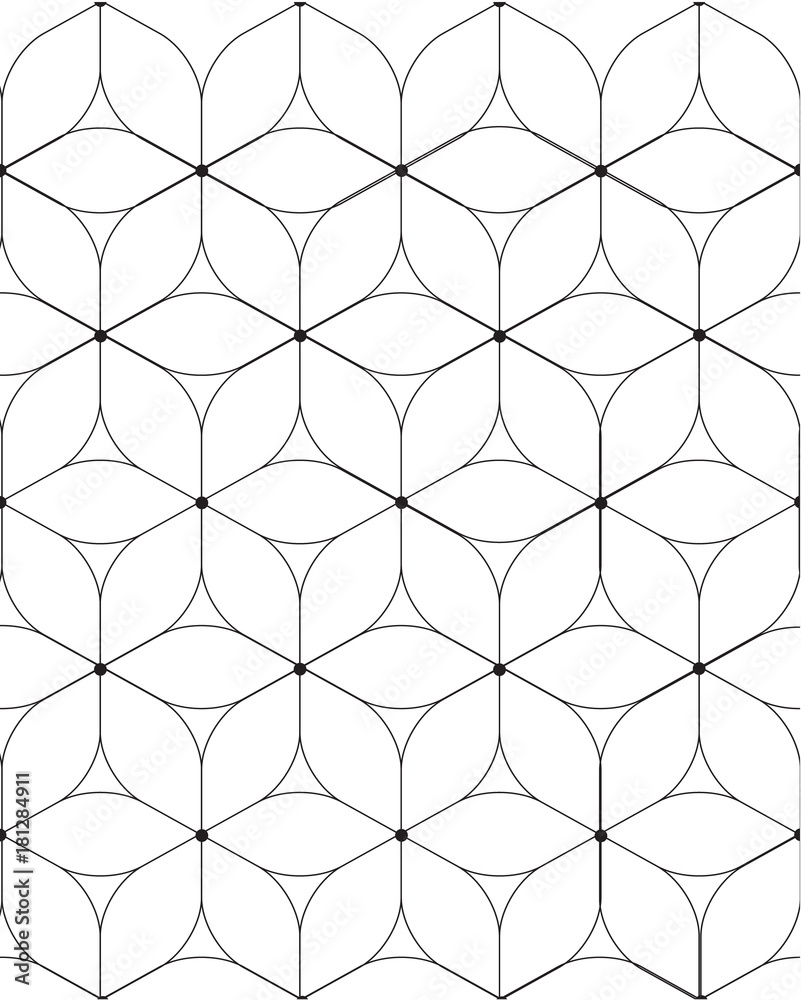Naklejka premium Vector seamless pattern. Modern stylish texture with monochrome trellis. Repeating geometric triangular grid. Simple graphic design