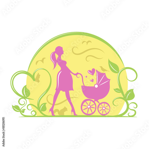 Mother with baby - illustration