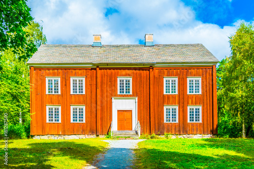 View of a mansion in the skansen museum in Stockholm. photo