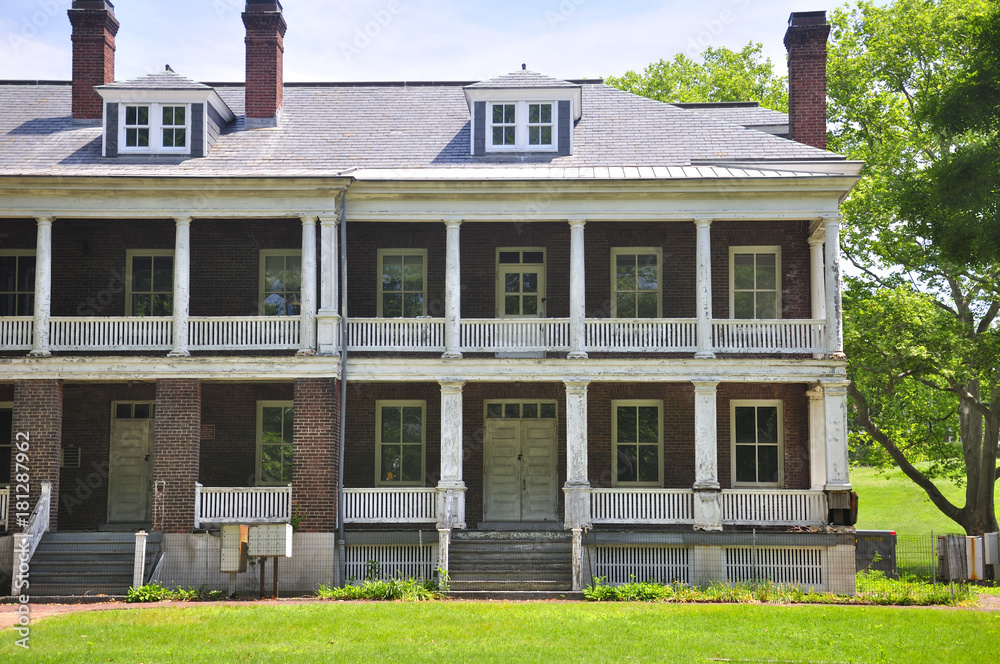 A former living quarters on Governors island national park in Manhattan, new york city, new york A former living quarters on Governors island national park in Manhattan, new york city, new york