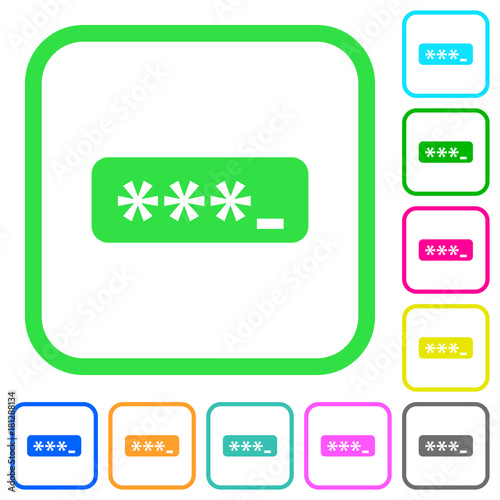 PIN code vivid colored flat icons icons