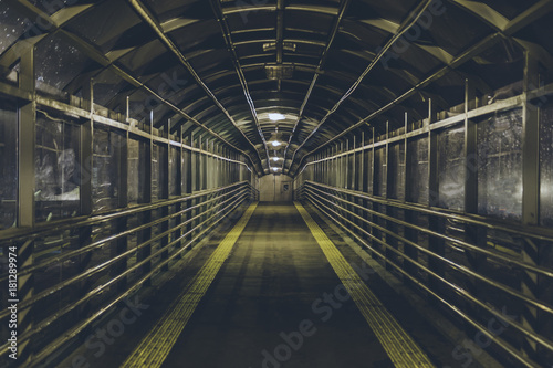 a deserted pedestrian crossing at night