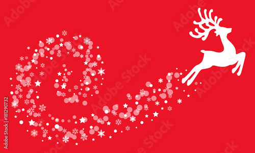 Fly reindeer - stock vector