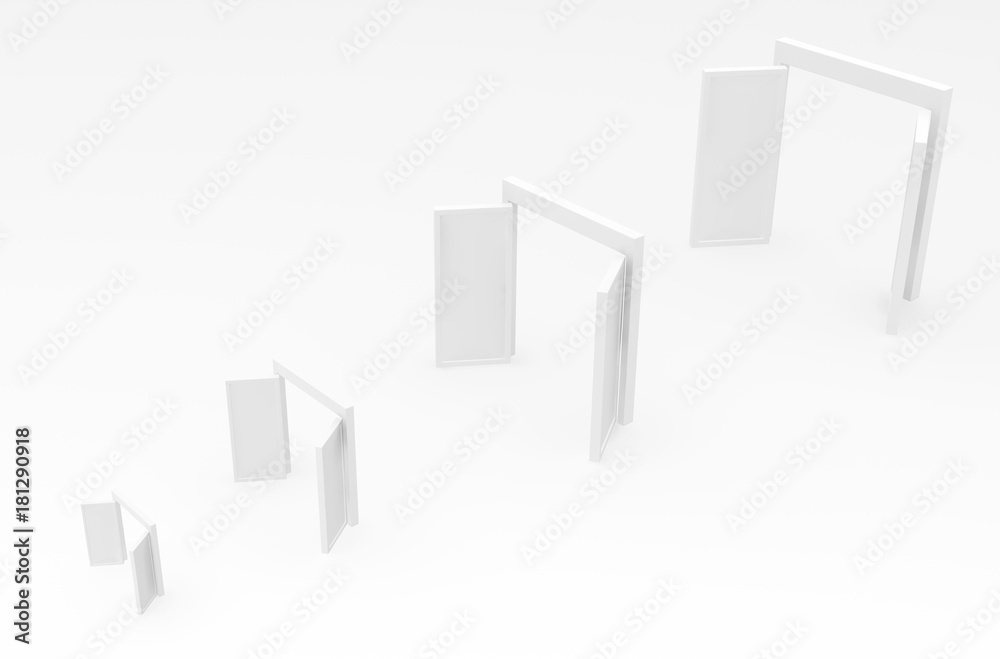 Fototapeta premium White Four Doors
