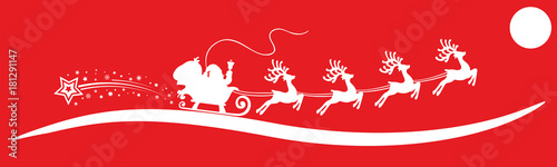 Santa Claus goes on Christmas sleigh on wave – stock vector