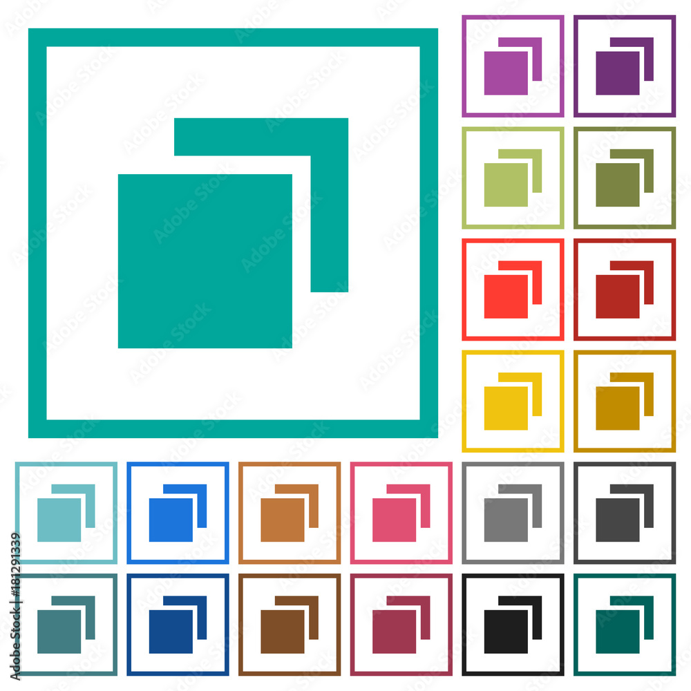 Overlapping elements flat color icons with quadrant frames Overlapping elements flat color icons with quadrant frames