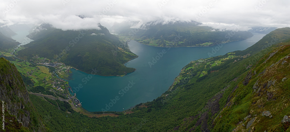 Aussicht von Berg Hoven, Nordfjord, Norwegen