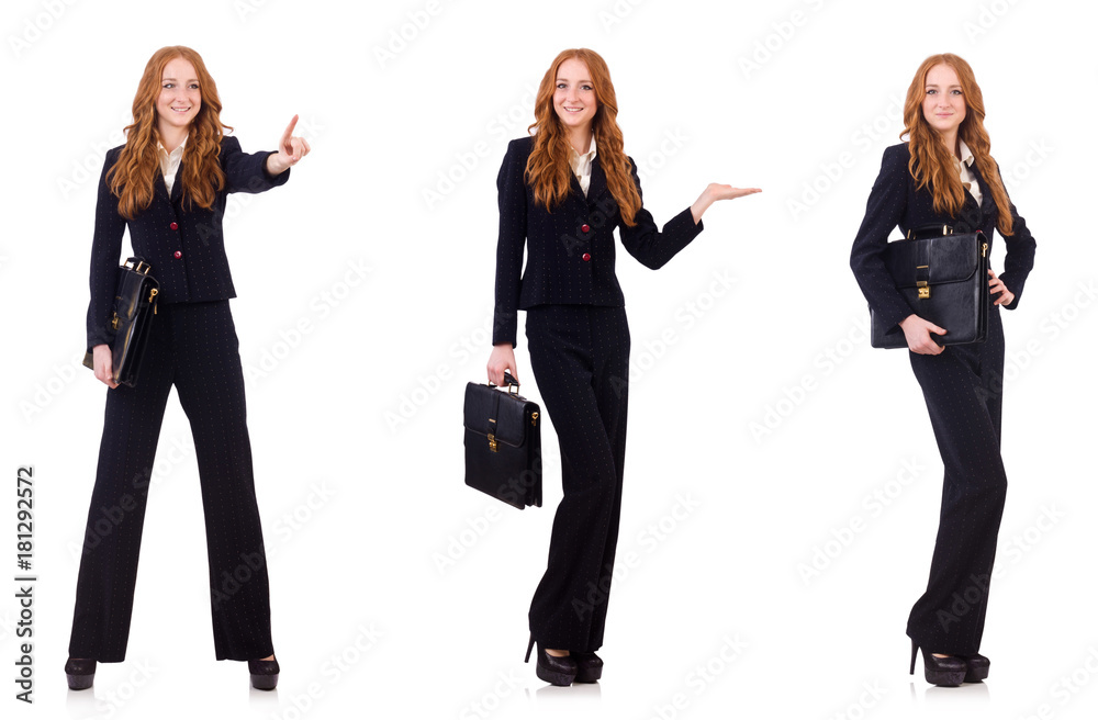 Woman businesswoman in business concept isolated on white
