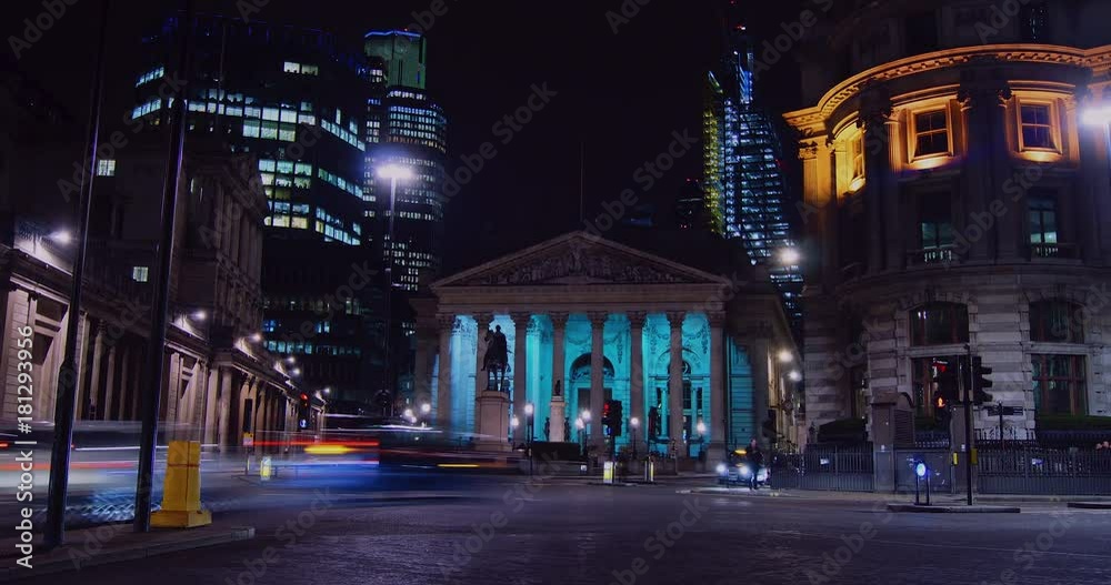 Traffic and pedestrians on Bank, time lapse Traffic and pedestrians on Bank, time lapse